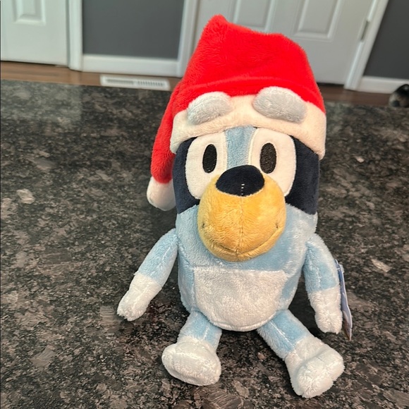 BLUEY Wearing a Red Santa Hat Soft Plush Kids Toy NWT - Picture 9 of 12